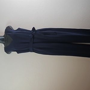 Talbots | NWT Women's Sophisticated Navy Sleeveless V-Neck Self-Tie Jumpsuit 8P